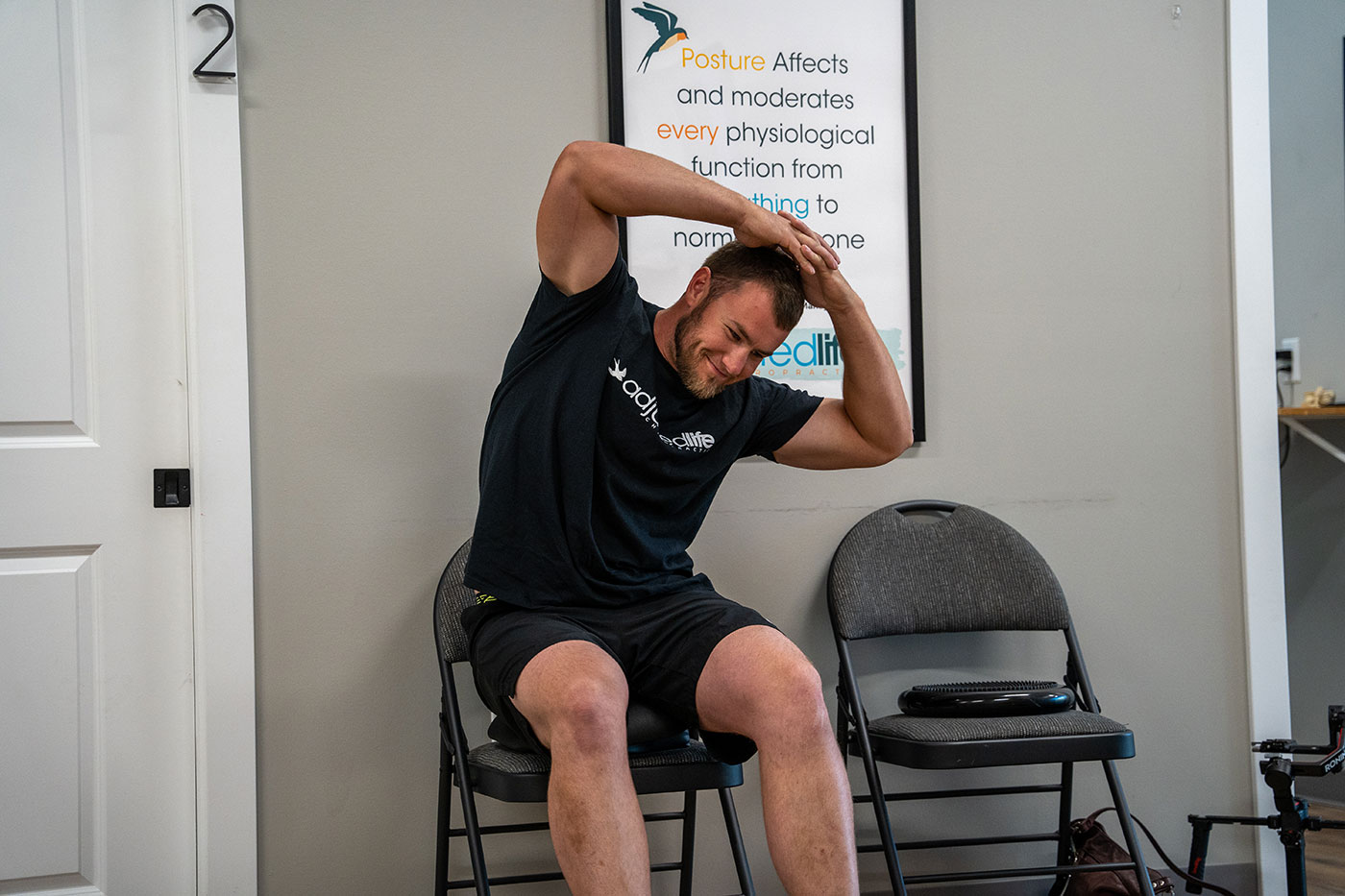 man doing corrective exercises as part of a Chiropractic BioPhysics treatment plan